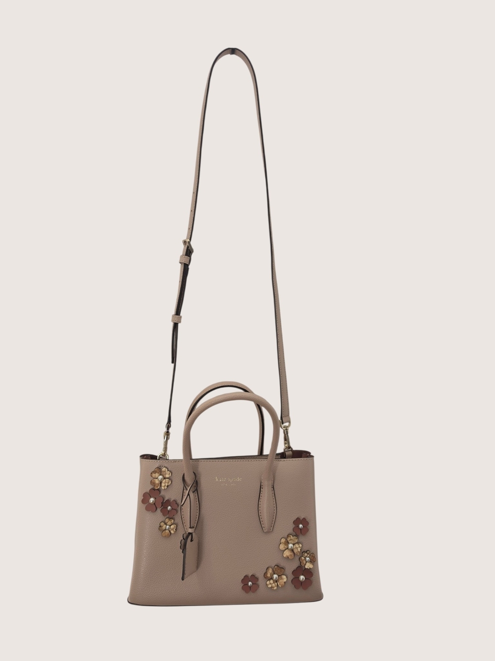 kate spade New York Blush Floral Appliqué Leather Satchel - Picture 13 of 13